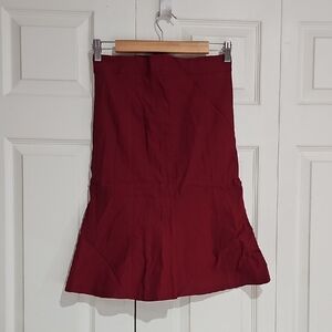 Top Ten Red Bengaline Flared Skirt – Made in USA – Size Medium